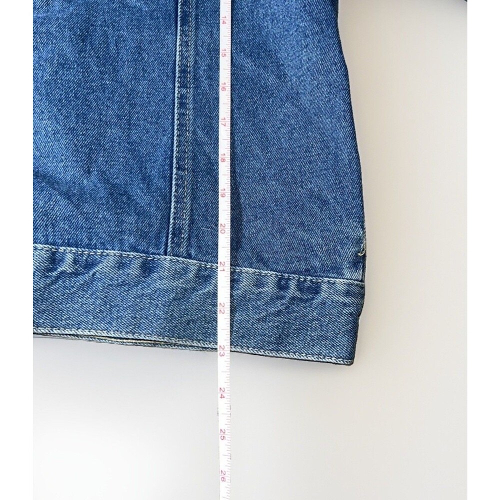 Vintage Distressed Roebuck and  Jean Jacket Blue Denim Sz M Button Up Women’s - Picture 5 of 8